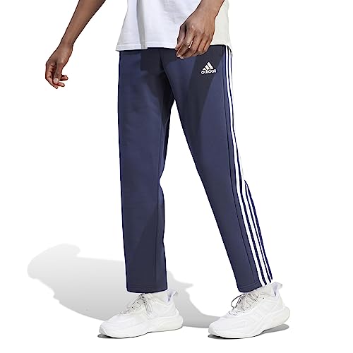 adidas Men's Essentials 3-Stripes Open Hem Fleece Pants