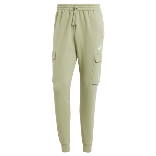 adidas Mens Essentials Fleece Drawstring Cargo Pants Casual - Green - Size XL