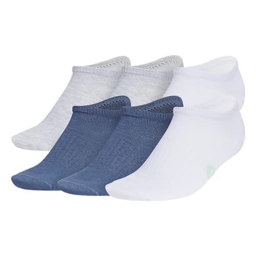 adidas Superlite Classic No Show Socks (6-Pairs) for Kids, Boys, Girls-Lightweight, Breathable Athletic Fit