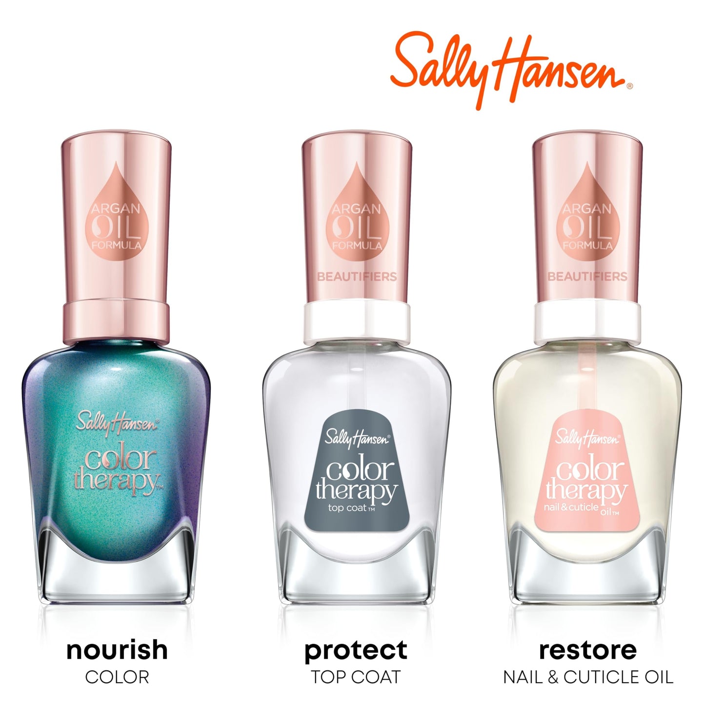 Sally Hansen Color Therapy, My Sheer, Argan Oil, Long Lasting, Nail Treatment