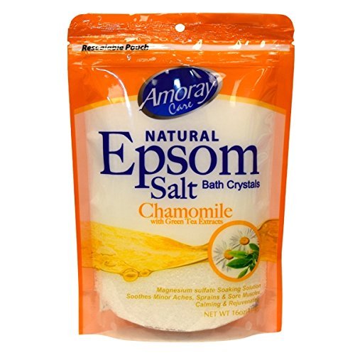 Amoray Epsom Salt Bag 16Oz Chamomile With Green Tea Extract 3-Pack
