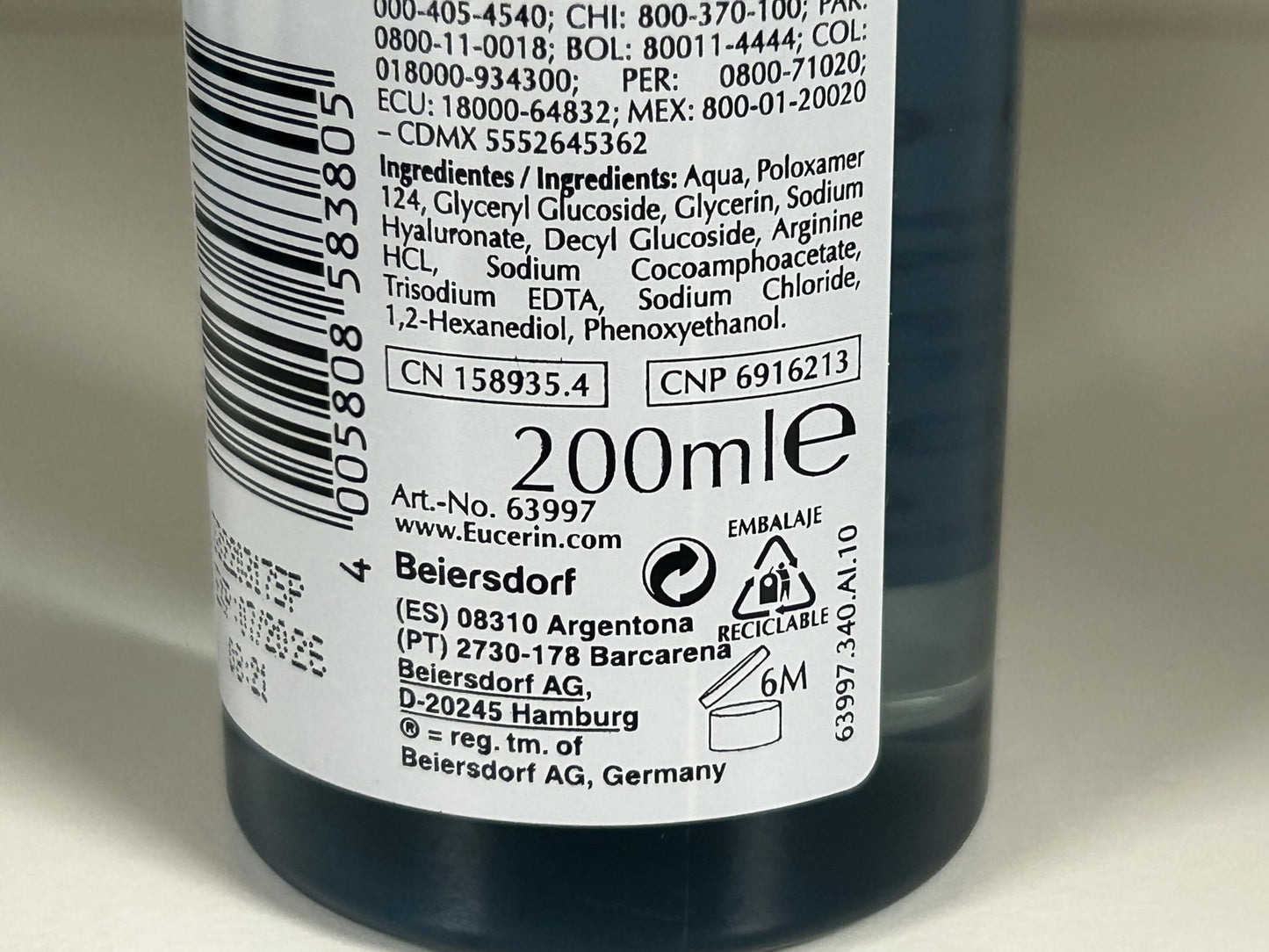 Eucerin Hydrating 3-in-1 Micellar Water, Formulated with Hyaluronic Acid, 6.8 Fl Oz Bottle