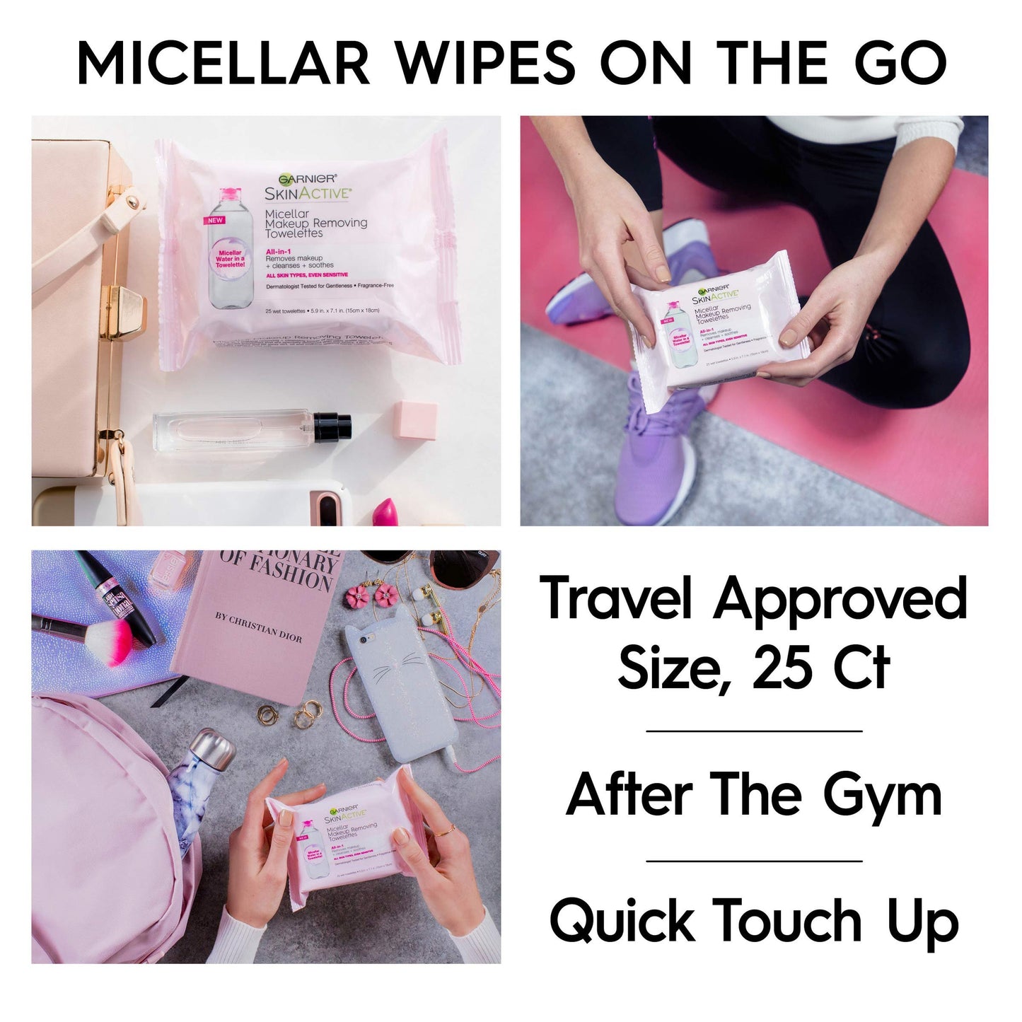 Makeup Remover Face Wipes for Waterproof Makeup by Garnier SkinActive Micellar