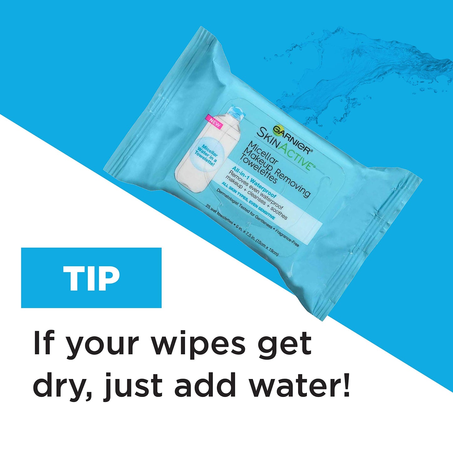 Makeup Remover Face Wipes for Waterproof Makeup by Garnier SkinActive Micellar