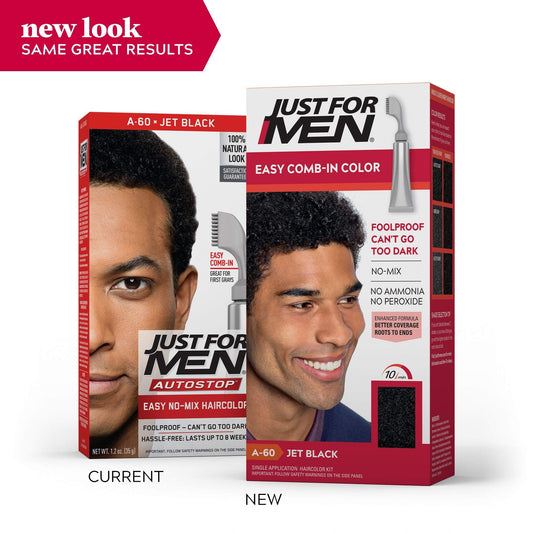 JUST FOR MEN AutoStop Foolproof Haircolor, Jet Black A-60 1 ea (Pack of 10)