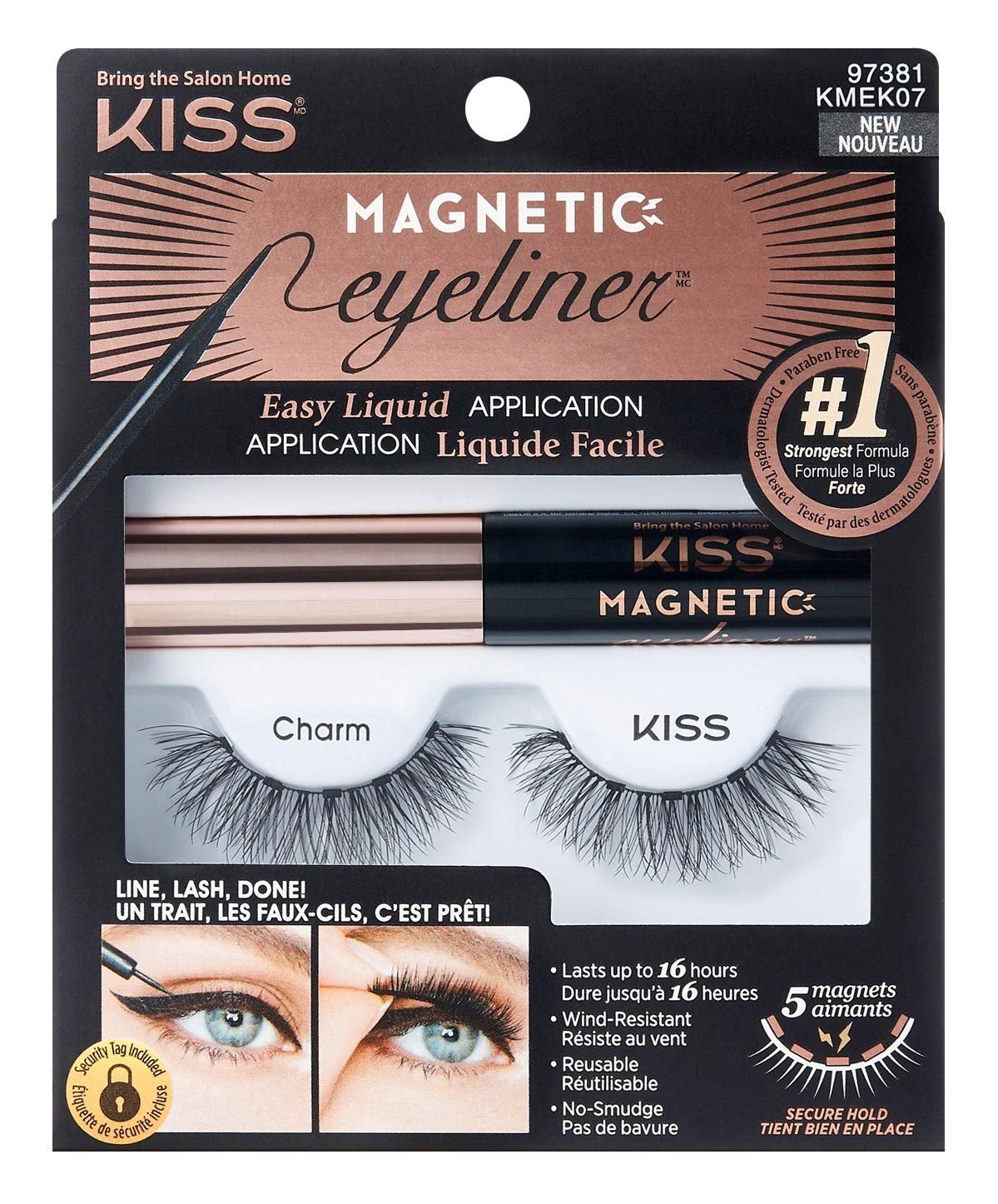 Kiss Magnetic Eyeliner & Eyelash Charm (Pack of 2)