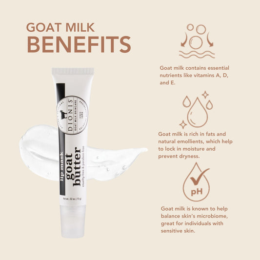 Dionis Goat Butter Overnight Lip Mask & Lip Balm Kit - Goat Milk, Jojoba & Moringa Oils Moisturize & Repair Chapped Lips Overnight while Lip Balm Keeps Moisture Locked In All Day