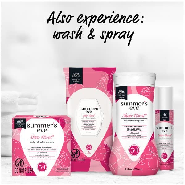 Summer's Eve Eve Cleansing Cloths for Sensitive Skin, Sheer Floral 16 ea (Pack of 7)