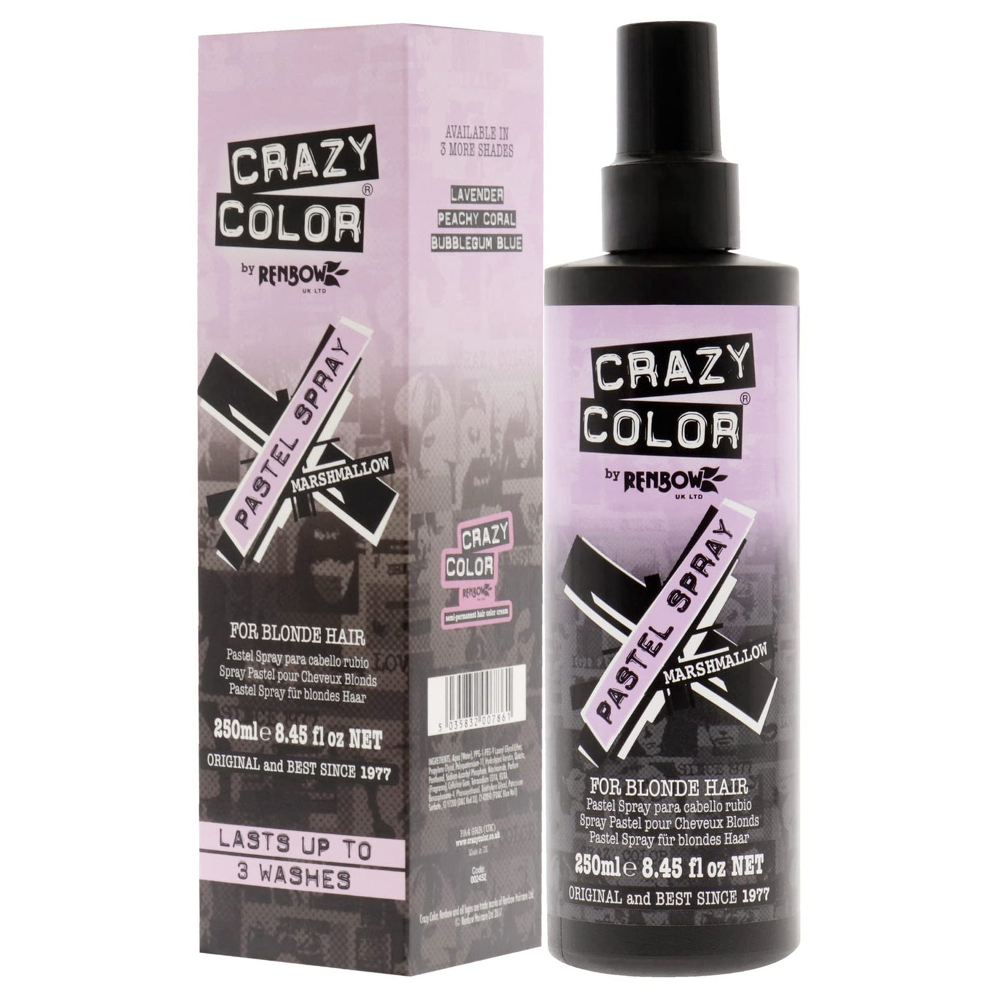 Crazy Color Pastel Spray for Perfect Instant Color for Blonde Hair 250ml