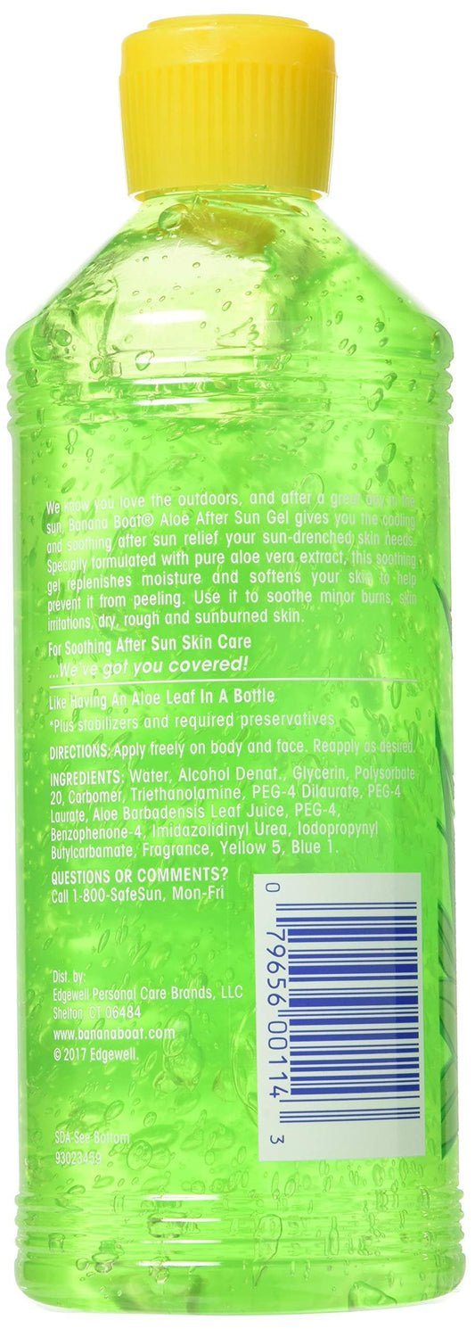 Banana Boat Aloe Aftersun Gel Soothes Dry Sunburned Skin: Size 16 Oz (Pack of 3)