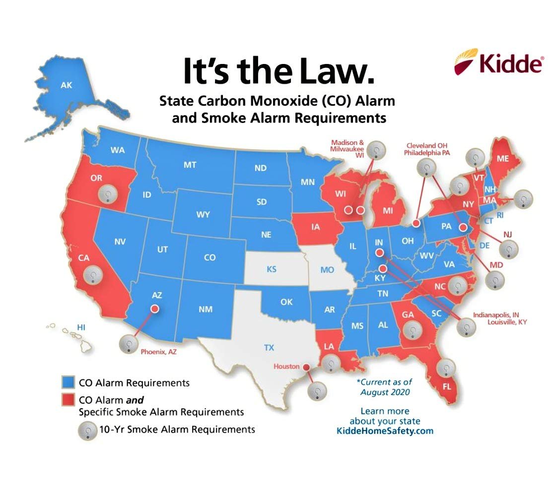 Kidde P3010K-CO Worry-Free Kitchen Photoelectric Smoke and Carbon Monoxide Alarm with 10 Year Sealed Battery (2 Pack)