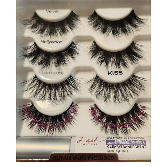 Kiss Lash Couture Luxtensions Collection-Variety Pack-LIMITED EDITION (Satin-Glitter Pink)