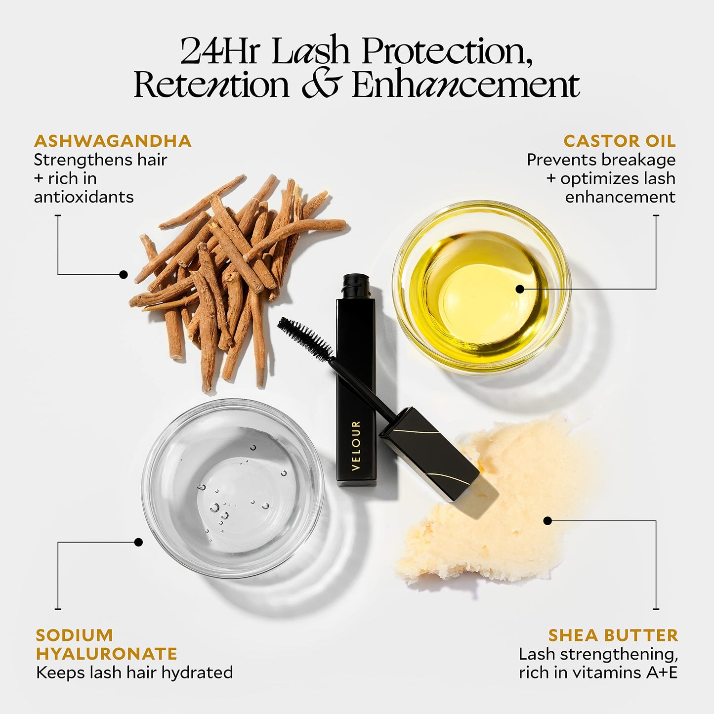 Velour Lashes Long & Strong Lash Serum + Mascara Kit, Fuller & Longer Looking Eyelashes, Includes Peptides & Botanical Extracts, Non-Irritating, See Results in 6-12 Weeks