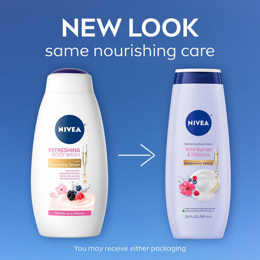 NIVEA White and Body Wash with Nourishing Serum 20 Fl Oz