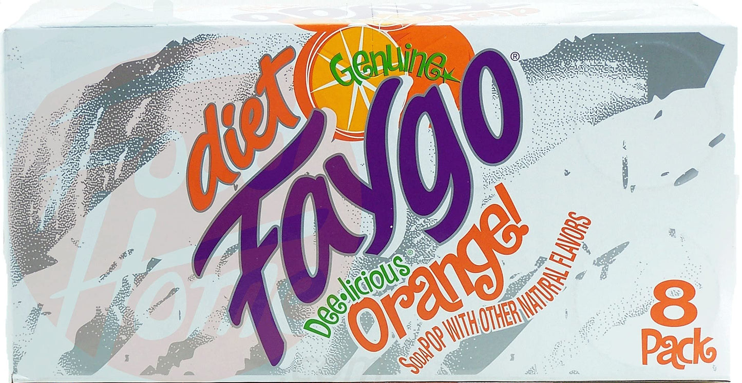 Faygo diet Orange! flavor soda pop, 12-fluid ounce cans, 8-pack fridge box (1)