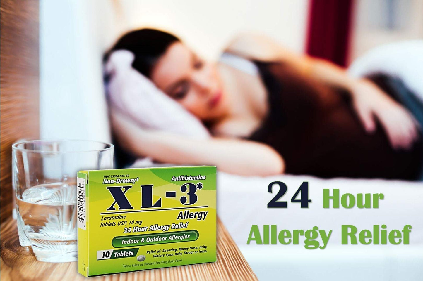 XL-3 Allergy Medicine | 24 Hour Relief from Seasonal Allergies, Non-Drowsy Allergy Medicine Relief from Sneezing, Runny Nose, or Itchy Eyes, Nose, and Throat; 10 Tablets