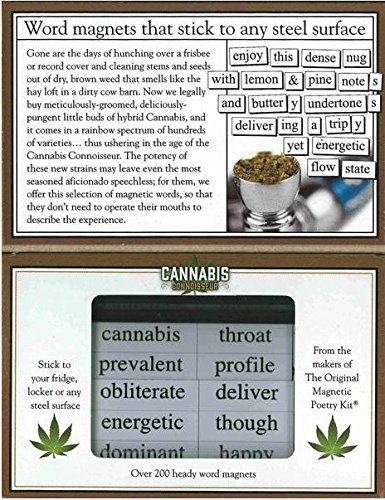 Magnetic Poetry Cannabis Connoisseur - Words for Refrigerator - Write Poems and Letters on The Fridge - Made in The USA