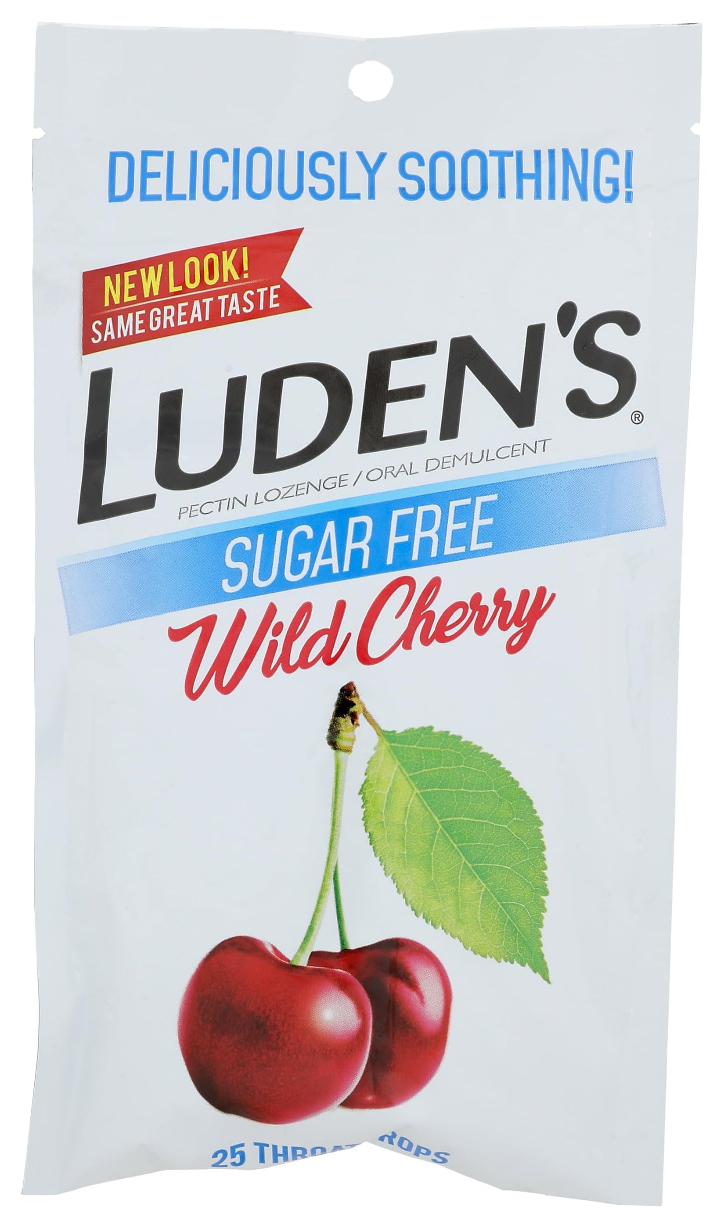 Luden's Throat Drops, Sugar Free, Wild Cherry 25 Each (6 Pack) (Packaging May Vary)