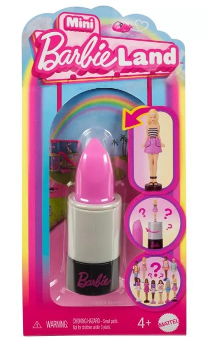 Barbie Mini BarbieLand Fashionistas Dolls, 1.5-inch Dolls in Lipstick Tube, Surprise Reveal (Styles May Vary) - Pack of 2