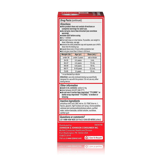 TYLENOL Children's Oral Suspension Grape Splash Flavor 4 oz