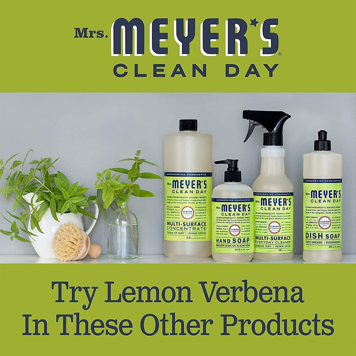 MRS. MEYER'S CLEAN DAY Liquid Hand Soap lemon verbena, 12.5 Fl Oz (Pack of 2)