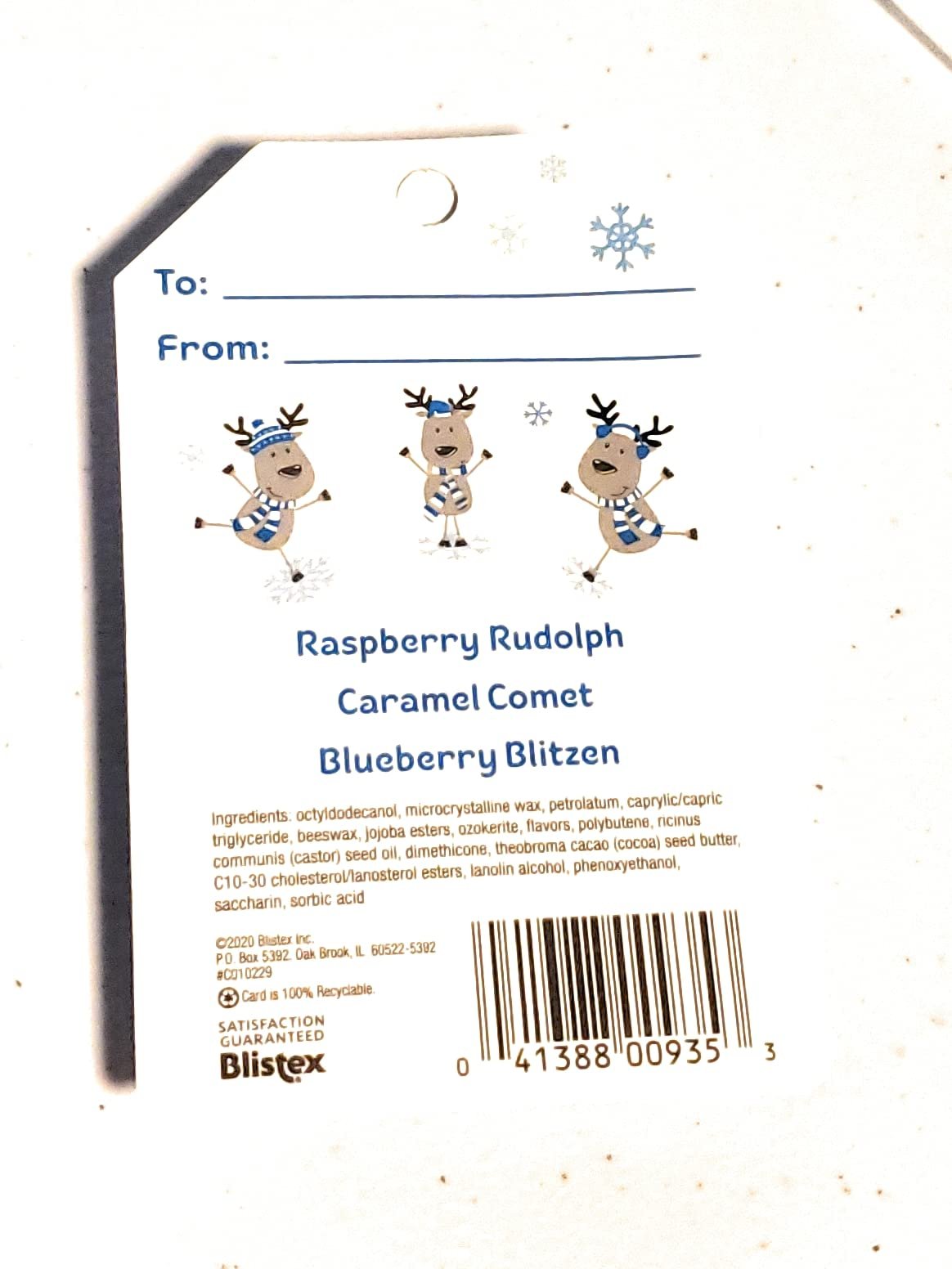 Blistex Lip Moisturizer Holiday Collection - Raspberry Rudolph, Caramel Comet, Blueberry Blitzen 0.15 oz (Pack of 1)
