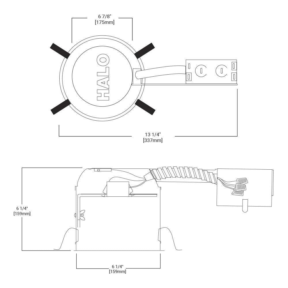 Halo H27RICAT Recessed Lighting Remodel IC Air-Tite Shallow Housing, 6", Aluminum