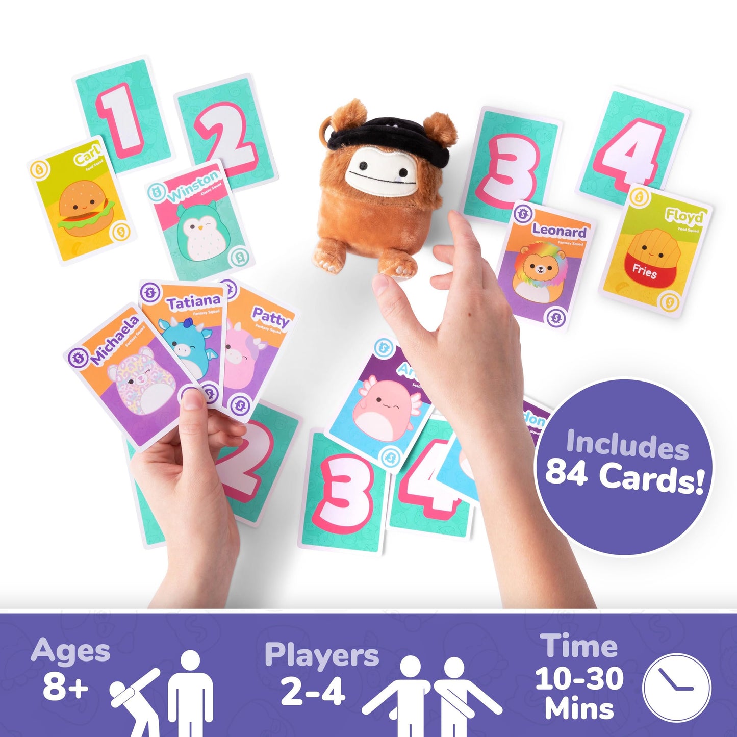 WHAT DO YOU MEME? Squishmallows Take4 by Relatable, Fun Card Games for Family Game Night, Great for Kids Games, Fun Gifts, Includes 1 Exclusive Collectible Squishmallows, 84 Cards, and Instructions