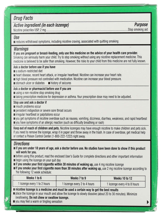 Rite Aid Nicotine Lozenges, 2mg - 108 Lozenges - Mint Flavor - Sugar Free Quit Smoking Products - Stop Smoking Aids That Work - Quit Smoking Aid
