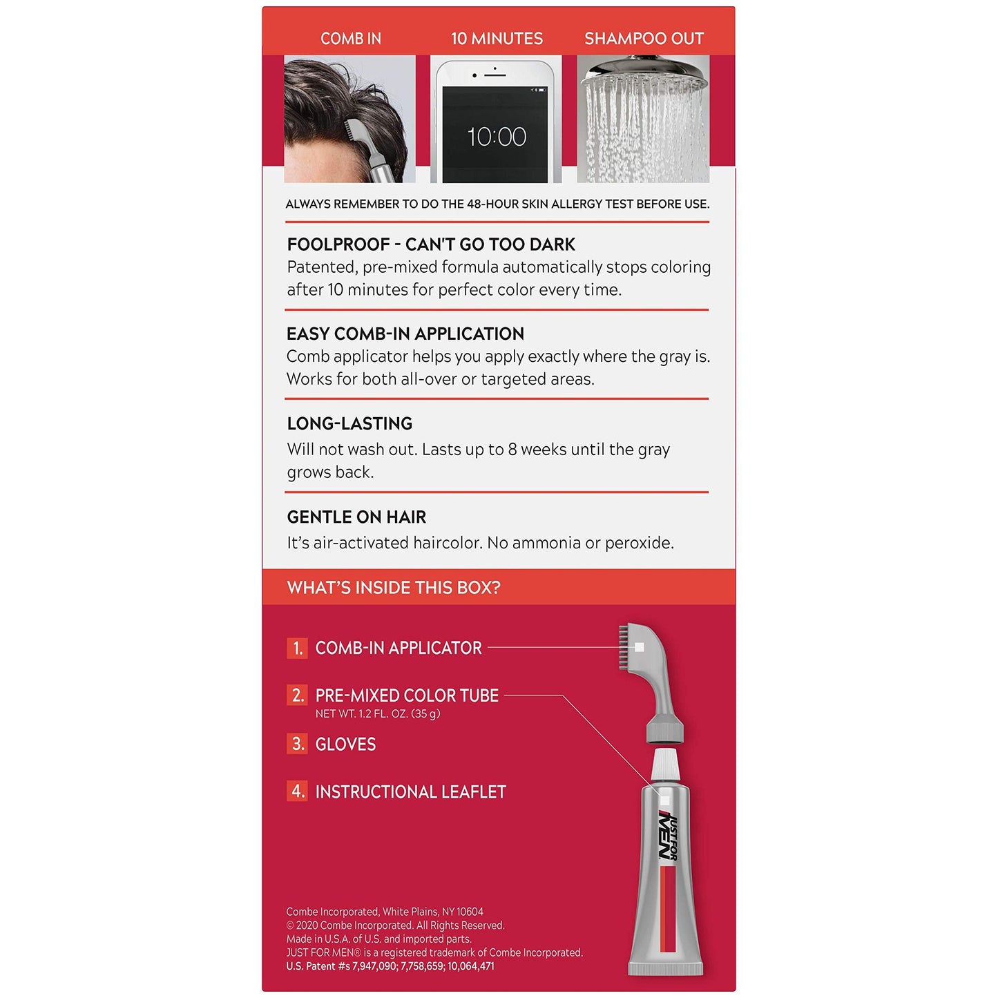 JUST FOR MEN AutoStop Foolproof Haircolor, Jet Black A-60 1 ea (Pack of 10)