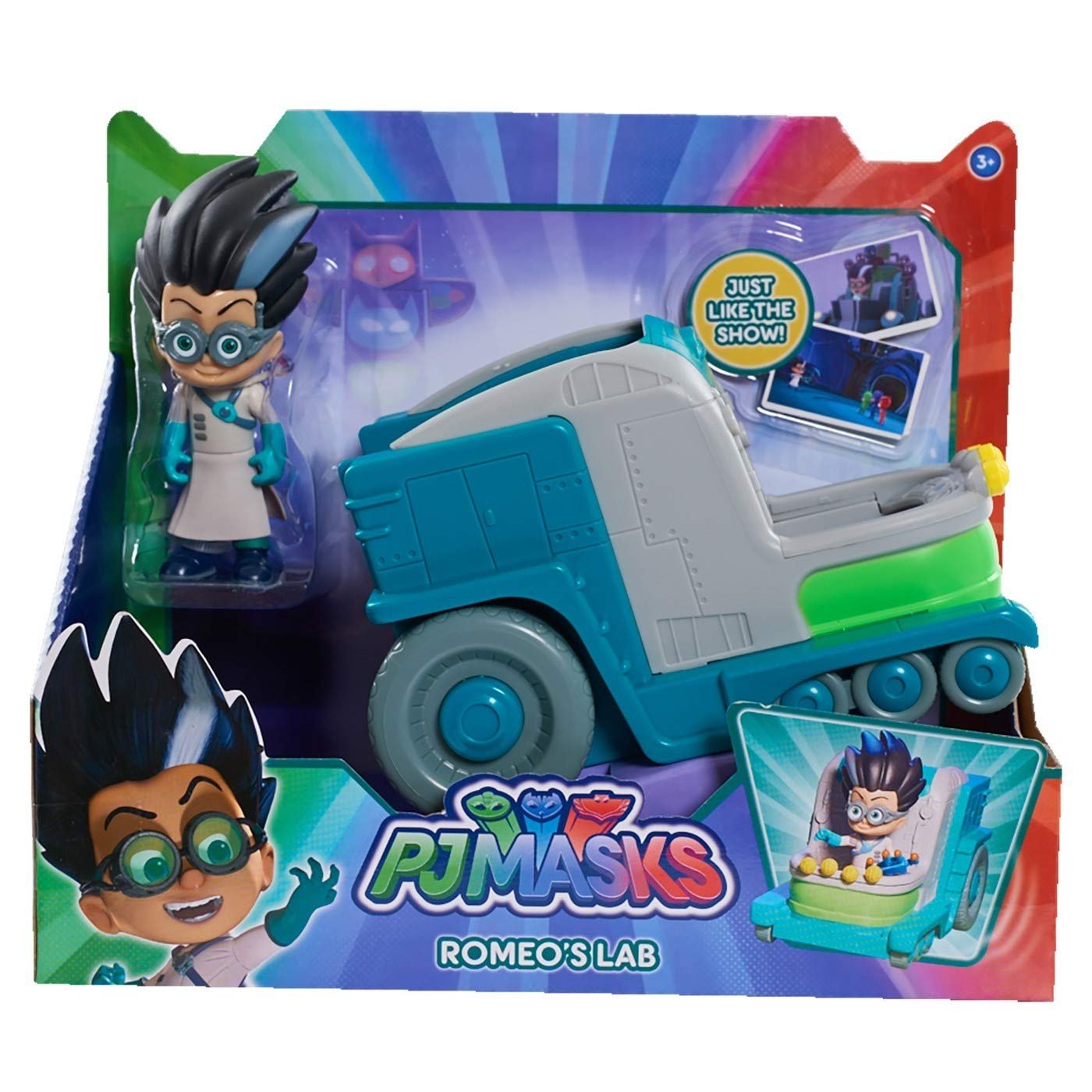 Just Play PJ Masks Turbo Blast, Vehicle- Romeo, White