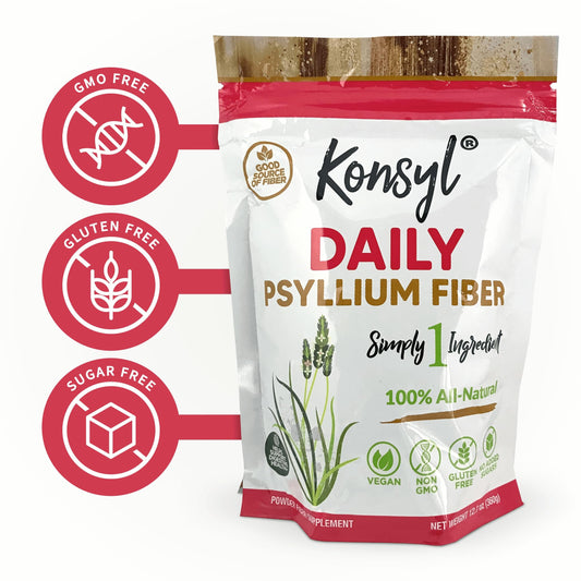 Konsyl Daily Psyllium Fiber 360g / 12.7oz - Non-GMO, Vegan, Keto-Friendly, Fiber Supplement Powder - Supports Digestive Health