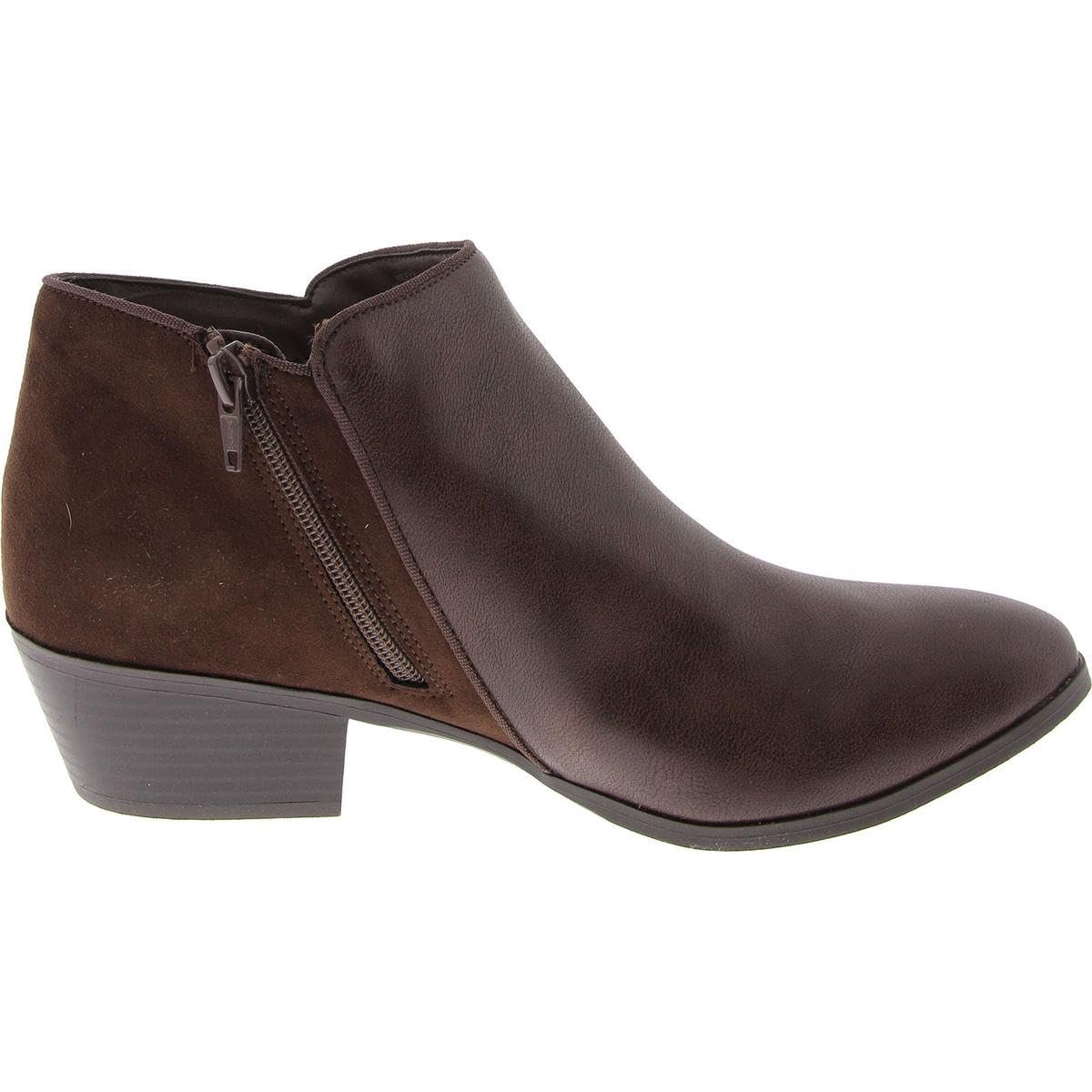 Style & Co. Womens Wileyy Faux Leather Booties Brown 7 Medium (B,M)