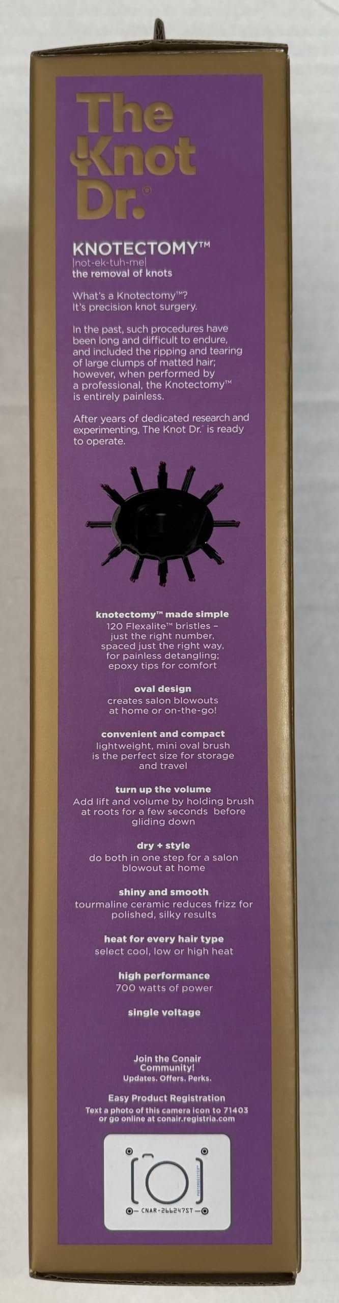 Infiniti Pro by Conair The Knot Dr. All-in-One Oval Hair Dryer Brush, Amethyst Purple, 700W