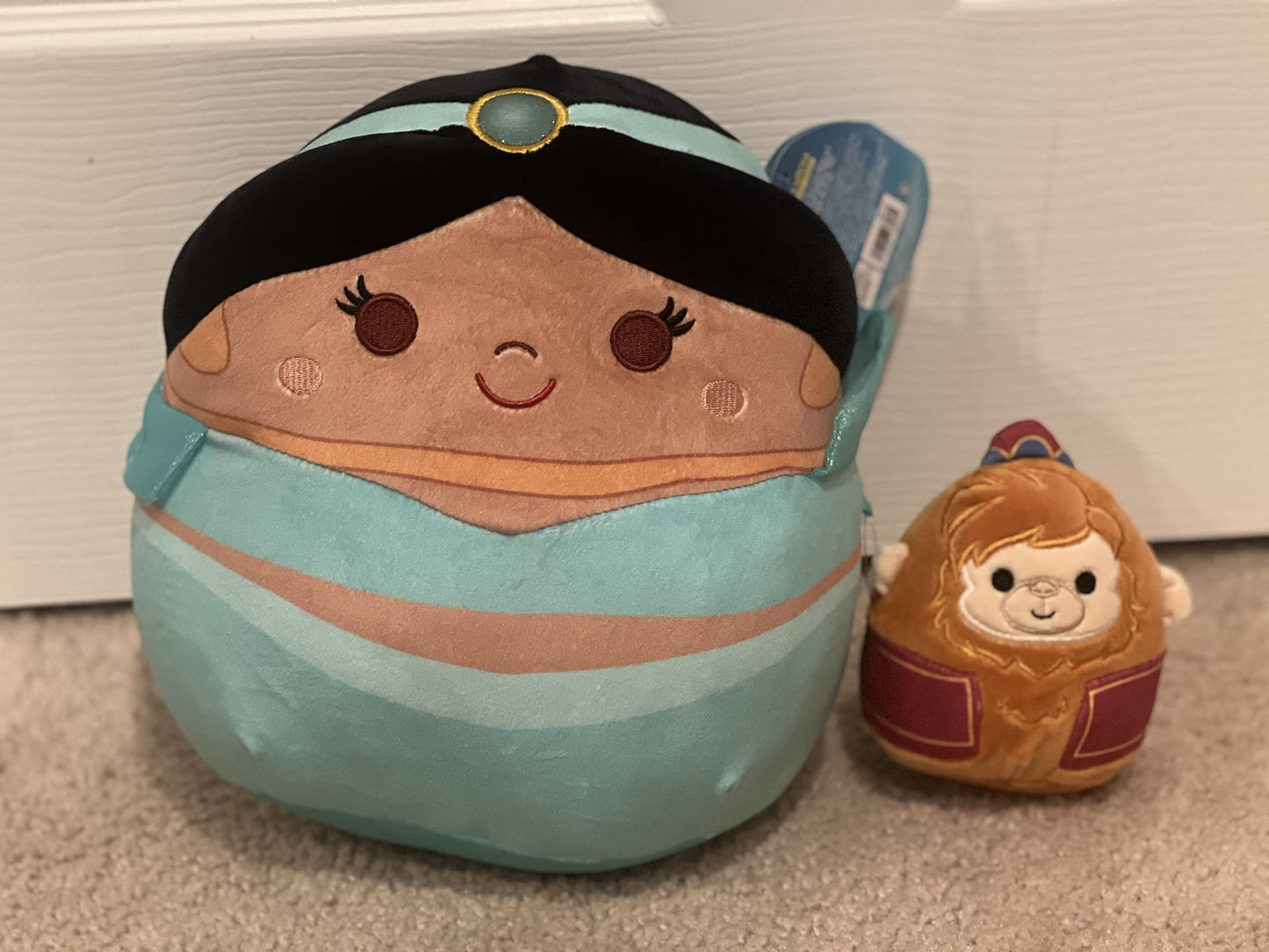 Squishmallow Official Kellytoy Disney Characters Squishy Soft Stuffed Plush Toy Animal (10 Inch, Jasmine and Abu Bundle)