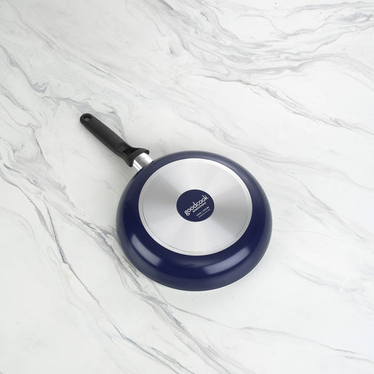 GoodCook Basics Nonstick 10-Inch Frying Pan, Navy Blue, Aluminum Skillet with Ergonomic Handle, Non-Stick Sauté Pan for Cooking and Searing, Dishwasher Safe, Lightweight Cookware