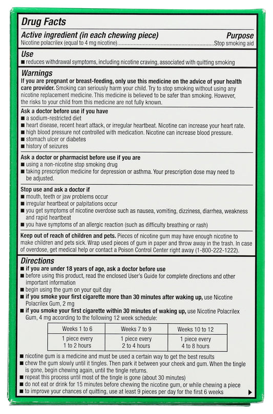 Rite Aid Nicotine Gum, Cool Mint Flavor, 4 mg - 100 Count | Quit Smoking Aid | Nicotine Replacement Gum | Stop Smoking Aids That Work | Chewing Gum to Help You Quit Smoking | Coated Nicotine Gum