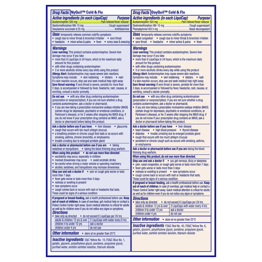 Vicks DayQuil and NyQuil Combo Pack, Cold & Flu Medicine, Powerful Multi-Symptom Daytime and Nighttime Relief for Headache, Fever, Sore Throat, Cough, 24 Count, 16 DayQuil, 8 NyQuil Liquicaps