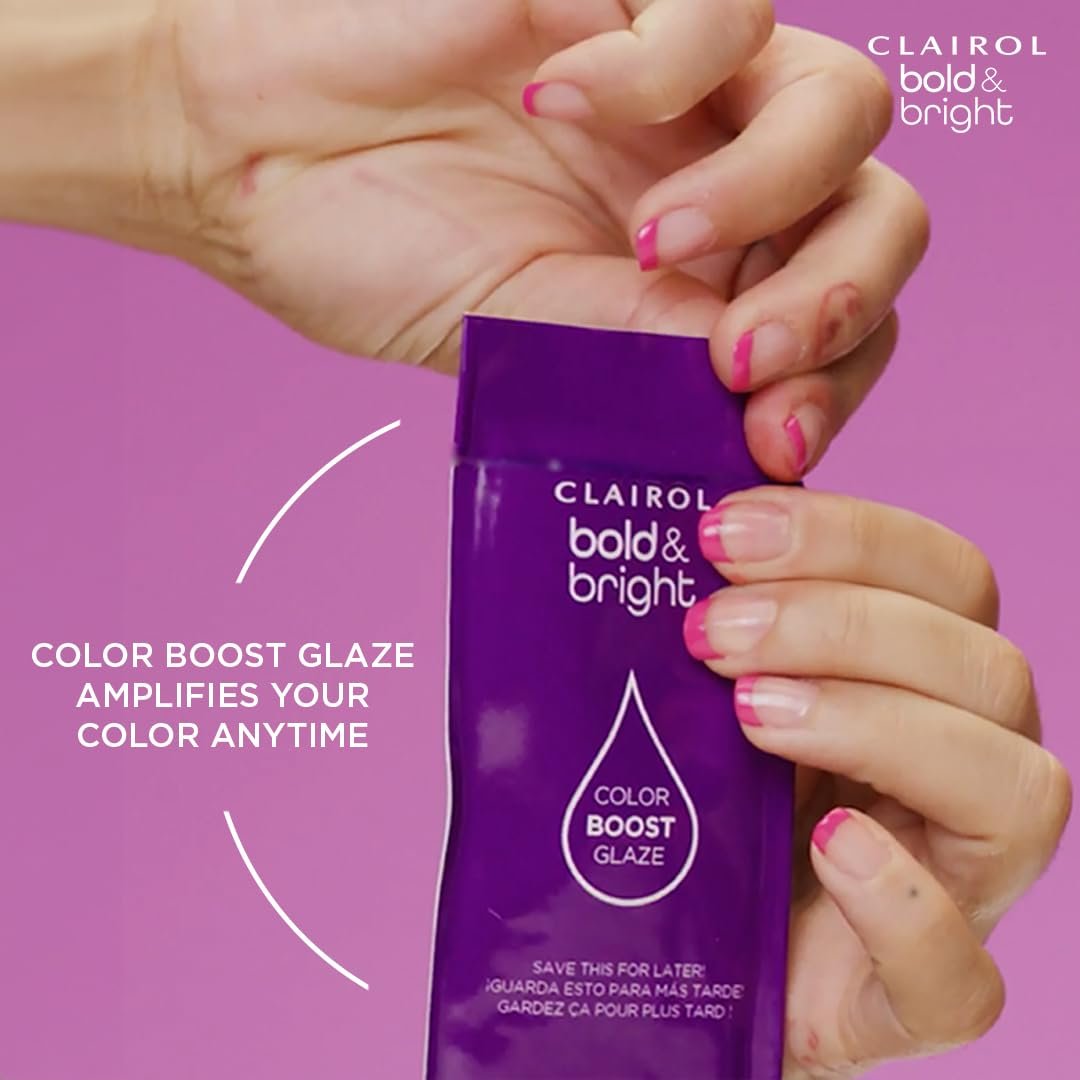 Clairol Bold & Bright Permanent Hair Dye, Vibrant, Moisturizing Hair Color with Color Boost Glaze