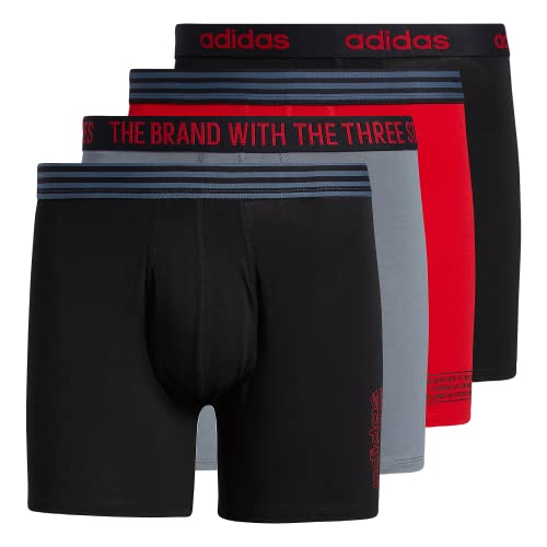 adidas Men's Core Stretch Cotton Boxer Brief Underwear 4-Pack