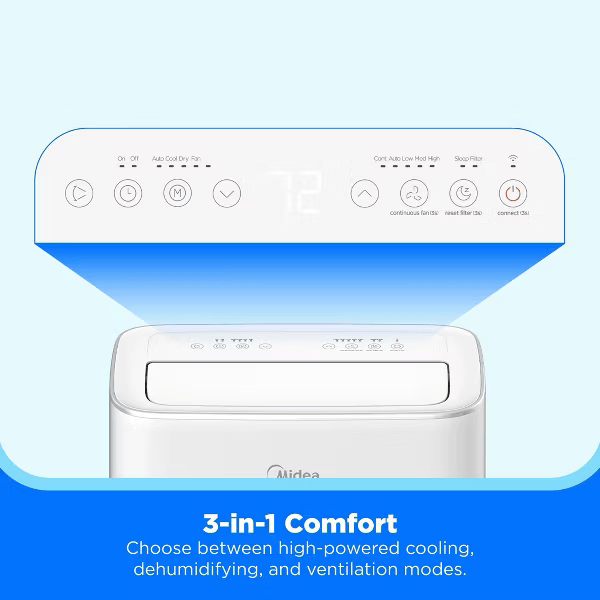 Midea Smart Inverter 10,000 BTU DOE Portable Air Conditioner