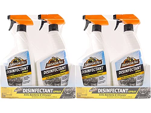 Armor All Disinfectant Spray General Cleaner Deodorizer Kills Bacteria & Viruses 32 Ounce Sprayer Bottle (4)4