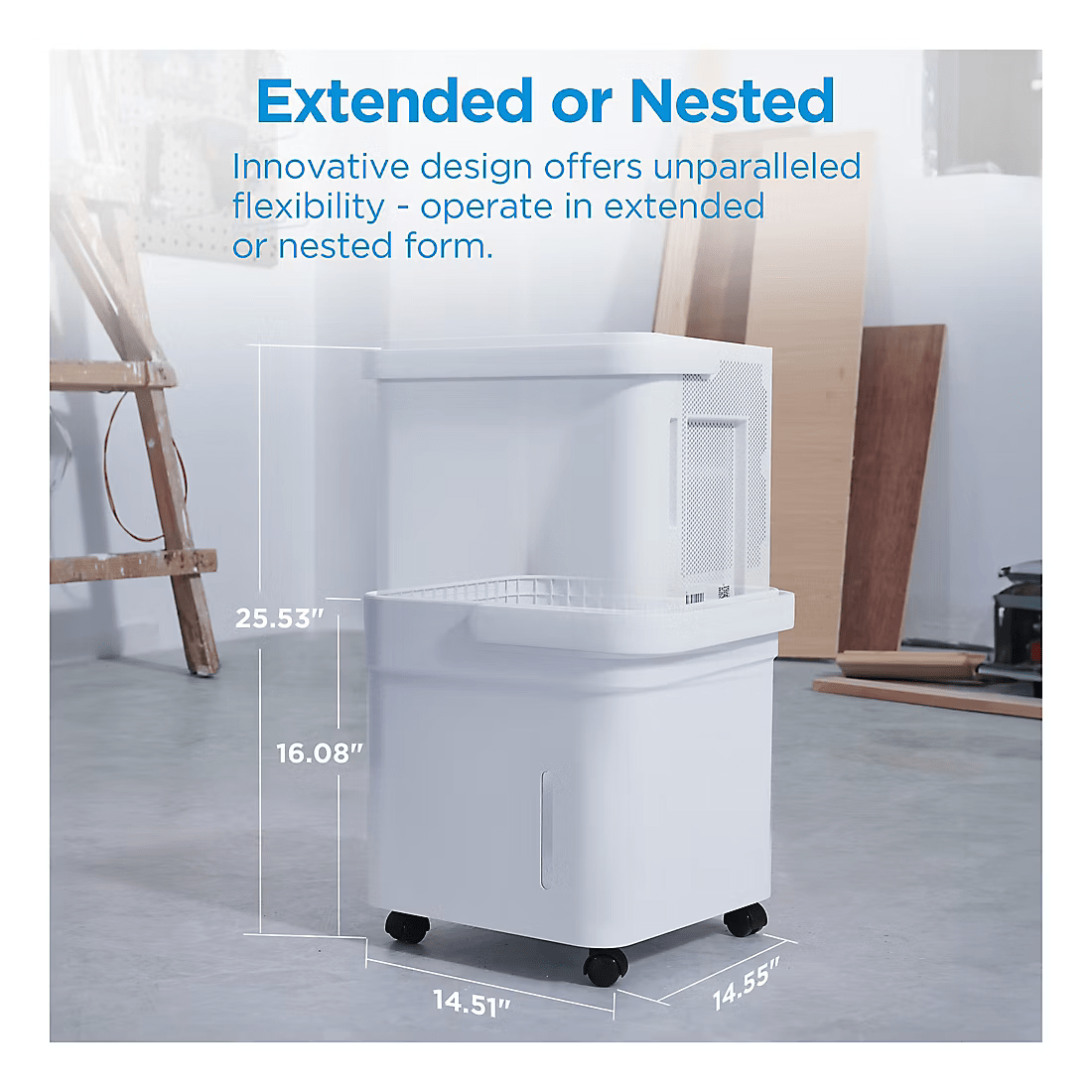 Midea 50-Pint Cube Smart Dehumidifier with Pump