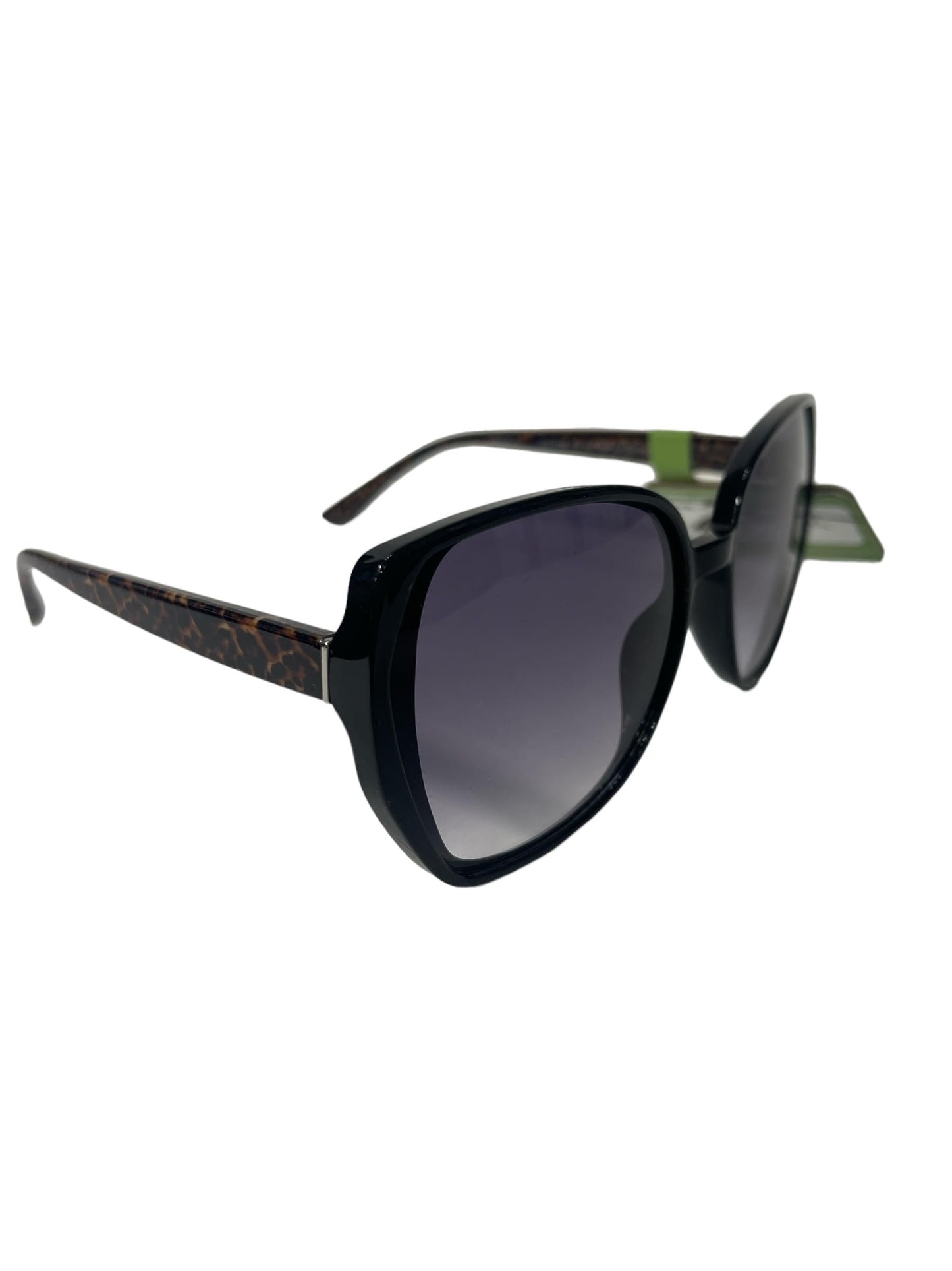 Panama Jack Leooversized black With animal print temples. Lightweight classic style