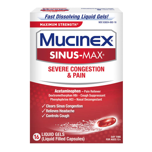 Mucinex Sinus-Max Liquid Gels for Day and Night, 24 Count