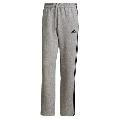 adidas Mens Essentials Fleece Open Hem 3-Stripes Pants