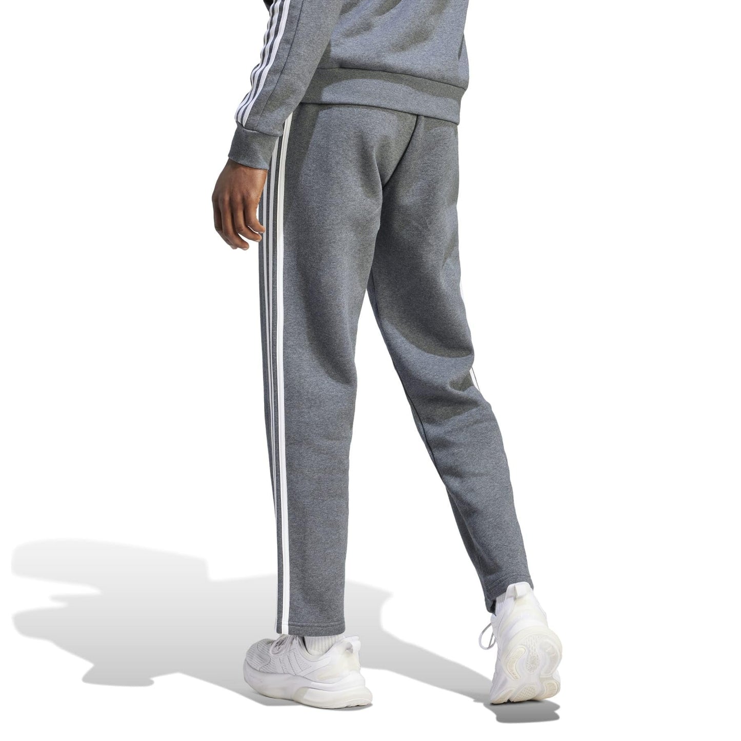 adidas Men's Essentials Fleece Open Hem 3-Stripes Pants