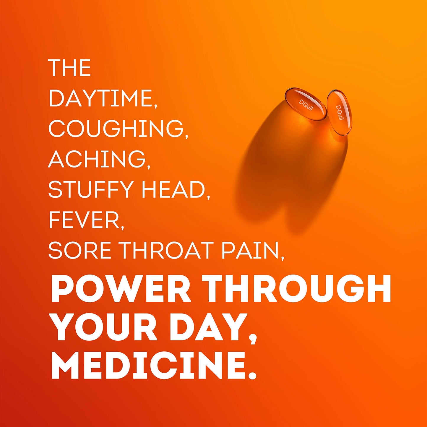 Vicks DayQuil Cold & Flu Medicine, Non-Drowsy Powerful Multi-Symptom Daytime Relief for Headache, Fever, Sore Throat, Minor Aches and Pains, Nasal Congestion, Sinus Pressure and Cough, 48 Liquicaps