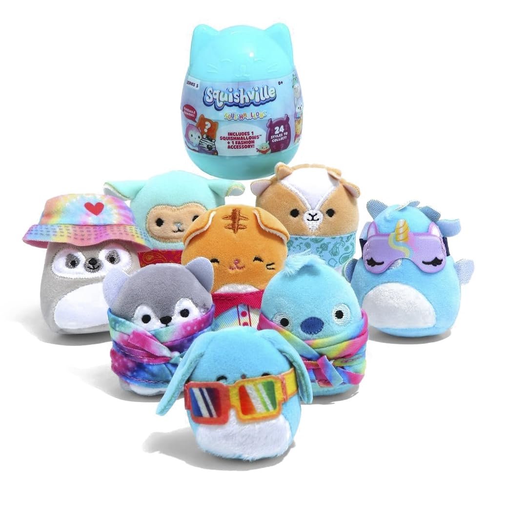 Squishville by Squishmallow - Series 5 - 1 Random Squishmallow Plus 1 Fashion Accessory per Egg (Colors Will Vary) (Two Pack)