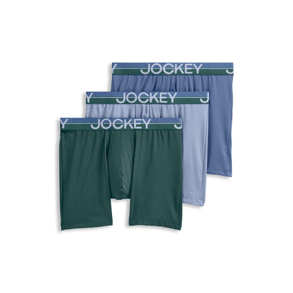 Jockey Men's Underwear Infinite Cool Microfiber Stretch 6" Boxer Brief - 3 Pack